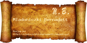 Mladoniczki Bernadett névjegykártya