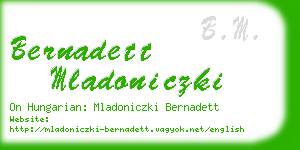 bernadett mladoniczki business card